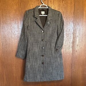 Old Navy Gray Tweed Button-Front Pea Coat